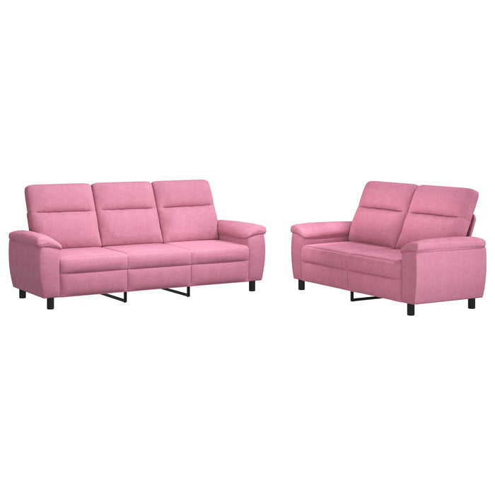 Set de canapea 2 pcs Roz Țesătură WALTI