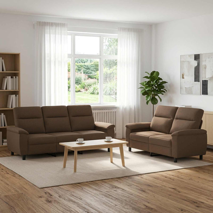 Set de canapea 2 pcs Maro Țesătură WALTI