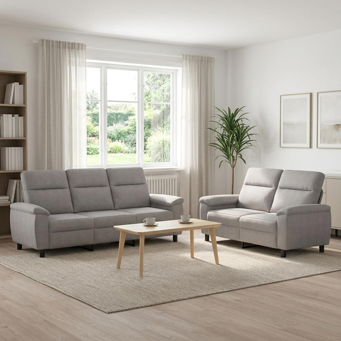 Set de canapea 2 pcs Gri nori Țesătură WALTI