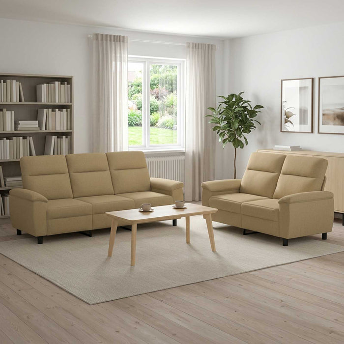 Set de canapea 2 pcs Maro deschis Țesătură WALTI