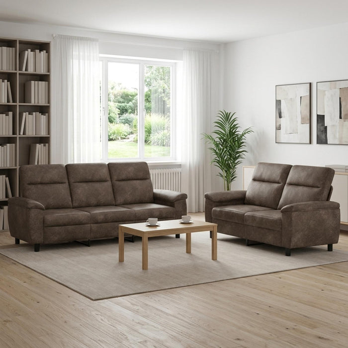 Set de canapea 2 pcs Gri închis Piele Suedată Sintetică WALTI