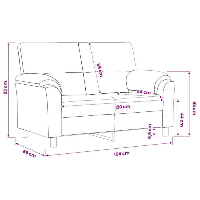 Canapea Negru 154 x 85 x 93 cm Catifea WALTI