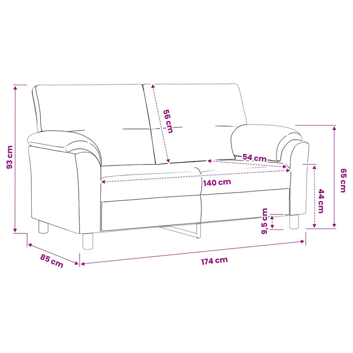 Canapea Verde închis 174 x 85 x 93 cm Catifea WALTI