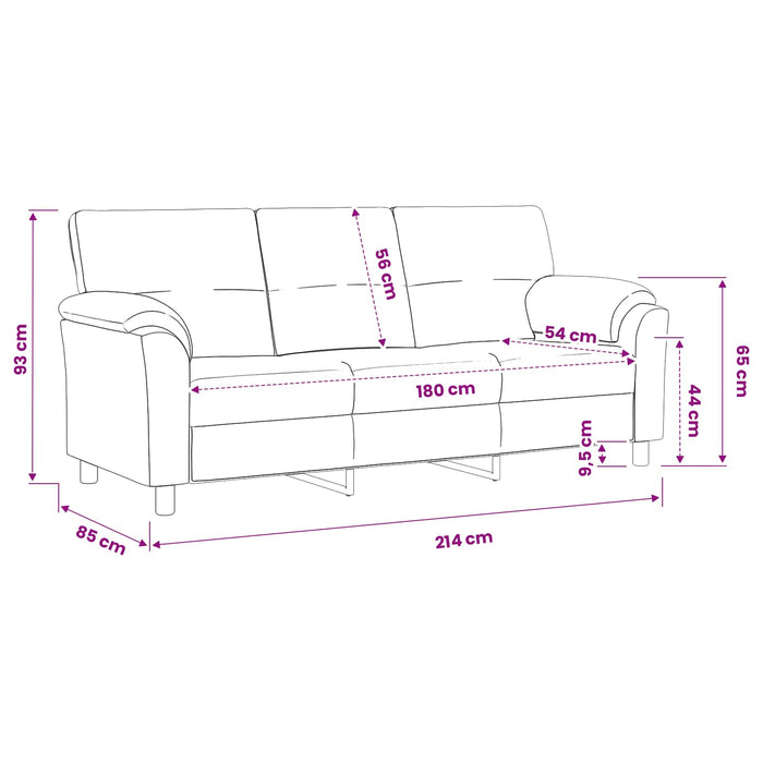 Canapea Gri deschis 214 x 85 x 93 cm Catifea WALTI