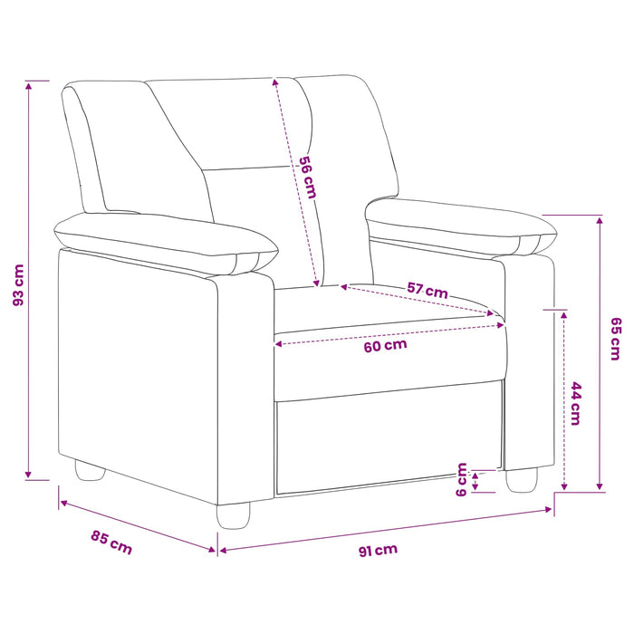 Canapea Crem 91 x 85 x 93 cm Piele artificială WALTI