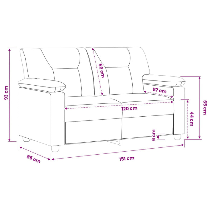 Canapea Gri 151 x 85 x 93 cm Piele artificială WALTI