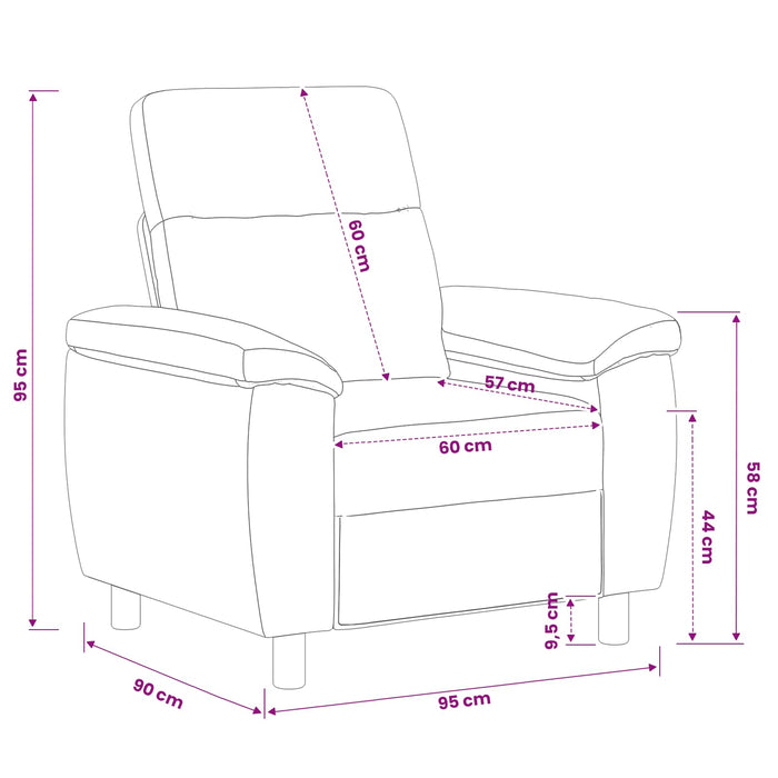 Canapea Maro 95 x 90 x 95 cm Piele Suedată Sintetică WALTI