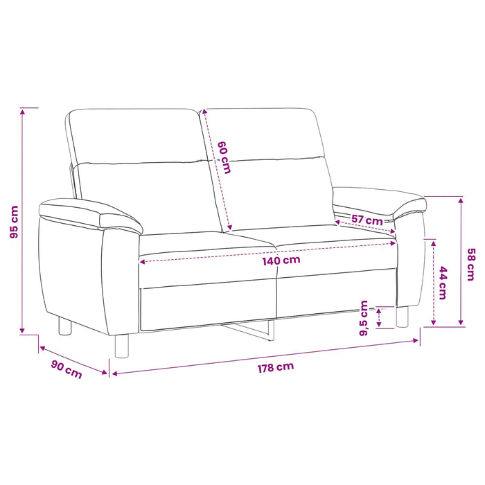 Canapea Gri deschis 178 x 90 x 95 cm Țesătură WALTI