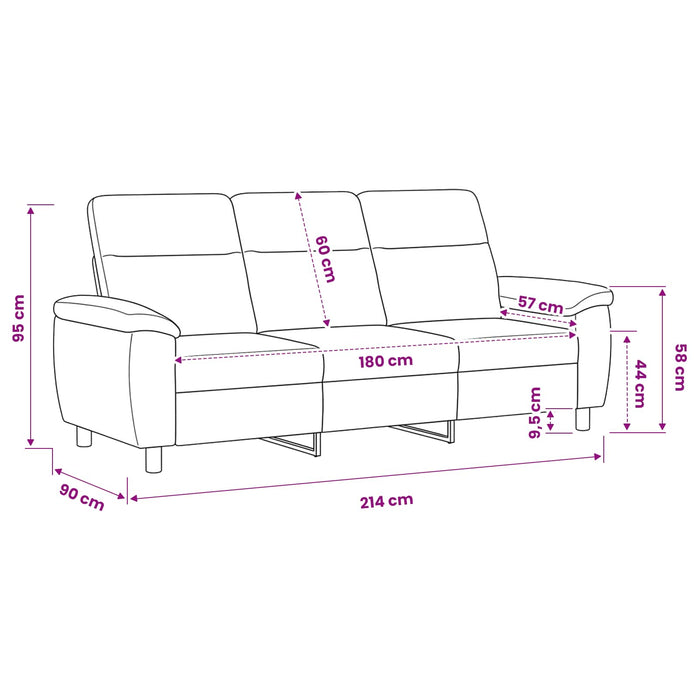 Canapea Galben Întunecat 214 x 90 x 95 cm Țesătură WALTI