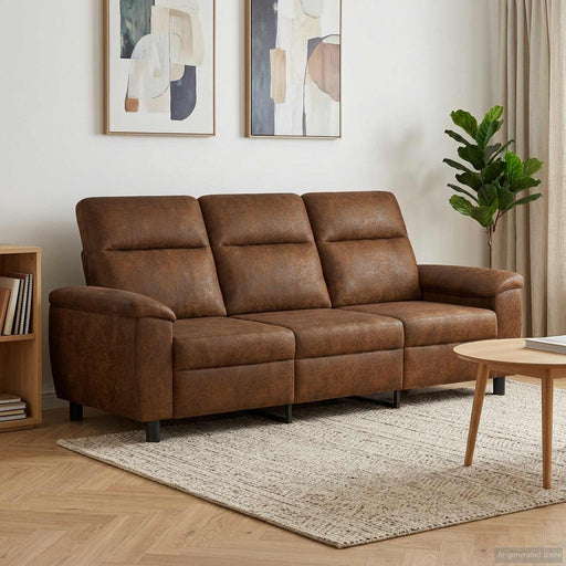 Canapea Maro 214 x 90 x 95 cm Piele Suedată Sintetică - WALTI WALTI