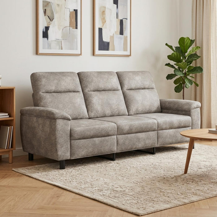 Canapea Gri deschis 214 x 90 x 95 cm Piele Suedată Sintetică WALTI