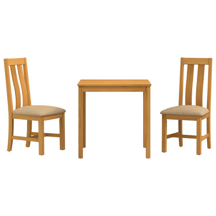 Set de dining 3 buc. Bej Lemn de stejar masiv WALTI