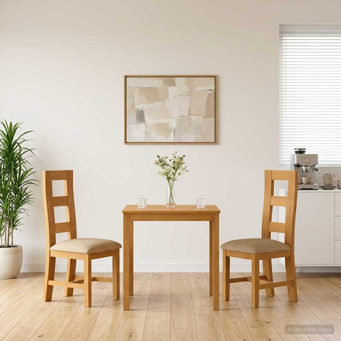 Set de dining 3 buc. Bej Lemn de stejar masiv WALTI