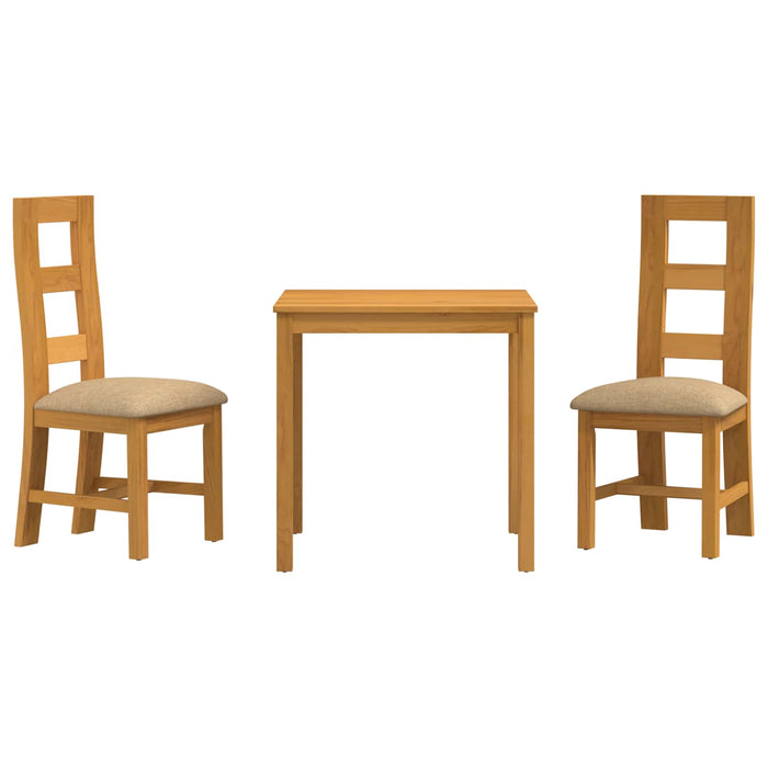 Set de dining 3 buc. Bej Lemn de stejar masiv WALTI
