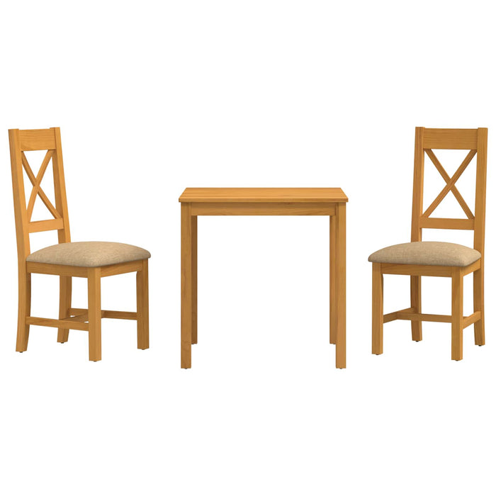 Set de dining 3 buc. Bej Lemn de stejar masiv WALTI
