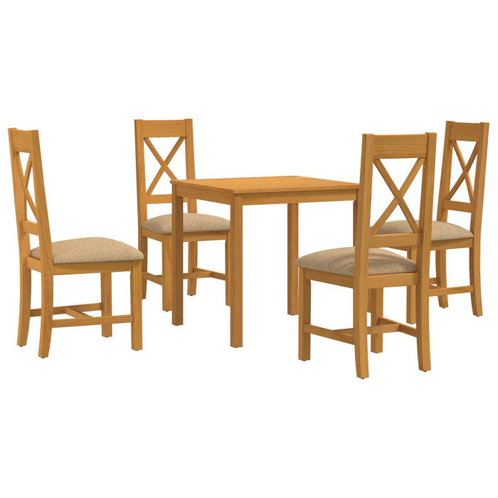Set de dining 5 buc. Bej Lemn de stejar masiv WALTI