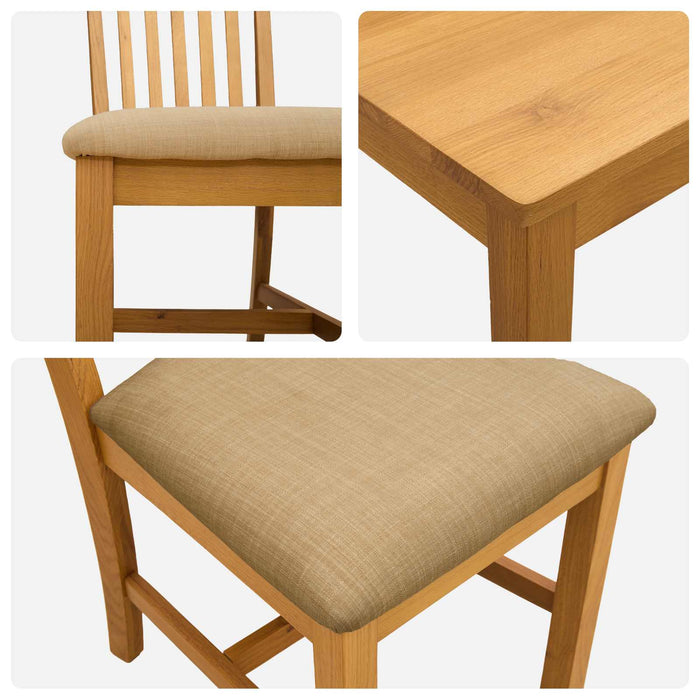 Set de dining 5 buc. Bej Lemn de stejar masiv WALTI
