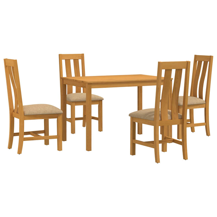 Set de dining 5 buc. Bej Lemn de stejar masiv WALTI