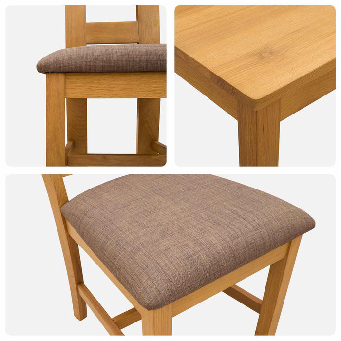 Set de dining 5 buc. Gri Lemn de stejar masiv WALTI