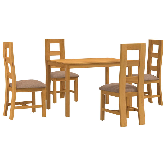 Set de dining 5 buc. Gri Lemn de stejar masiv WALTI