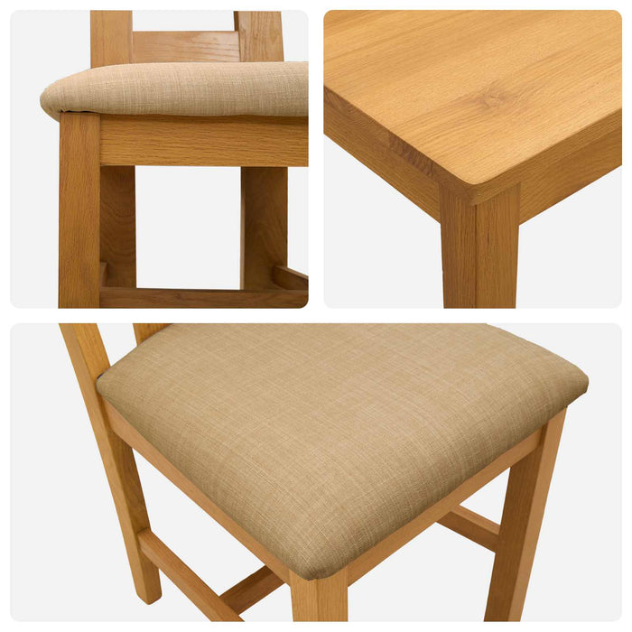 Set de dining 5 buc. Bej Lemn de stejar masiv WALTI