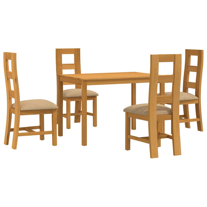 Set de dining 5 buc. Bej Lemn de stejar masiv WALTI
