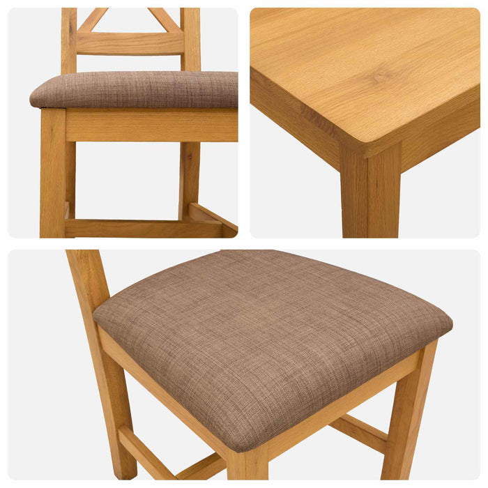 Set de dining 5 buc. Gri Lemn de stejar masiv WALTI