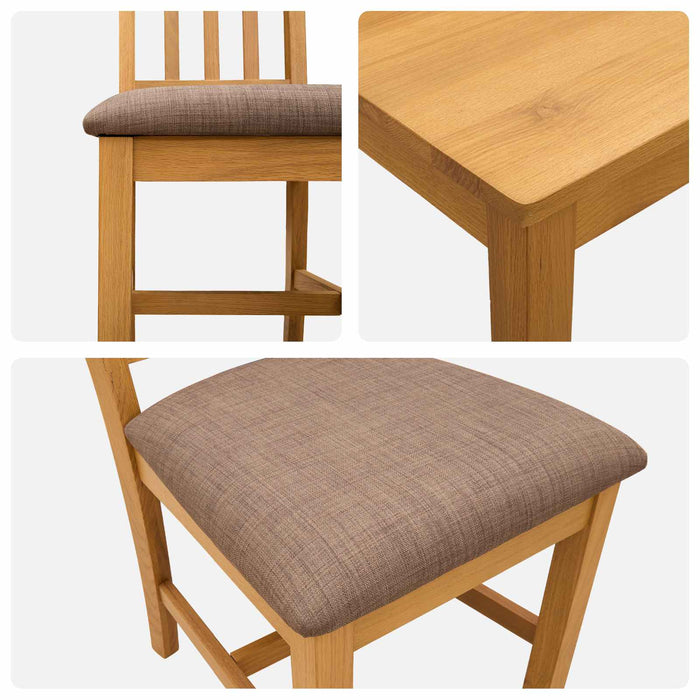 Set de dining 7 buc. Gri Lemn de stejar masiv WALTI