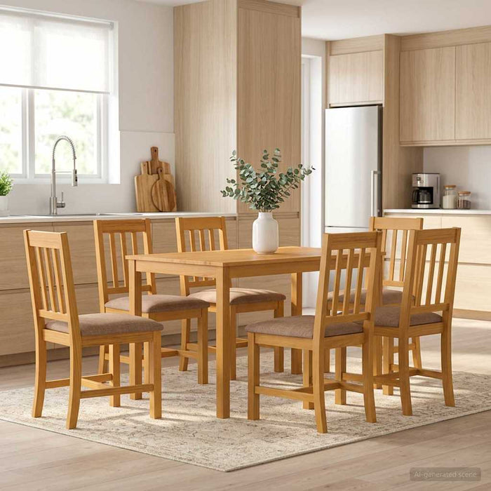 Set de dining 7 buc. Gri Lemn de stejar masiv WALTI