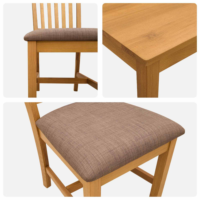 Set de dining 7 buc. Gri Lemn de stejar masiv WALTI