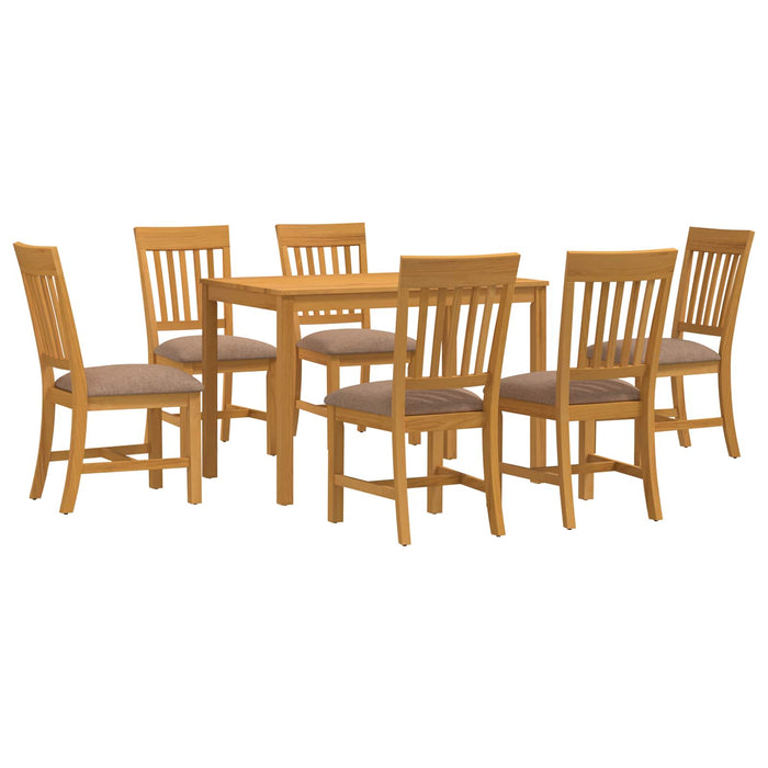 Set de dining 7 buc. Gri Lemn de stejar masiv WALTI