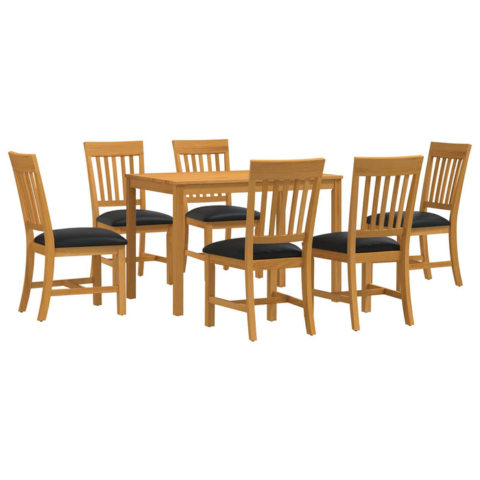 Set de dining 7 buc. Negru Lemn de stejar masiv WALTI