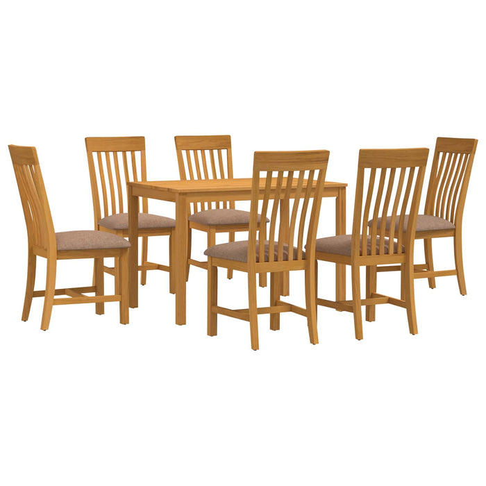 Set de dining 7 buc. Gri Lemn de stejar masiv WALTI