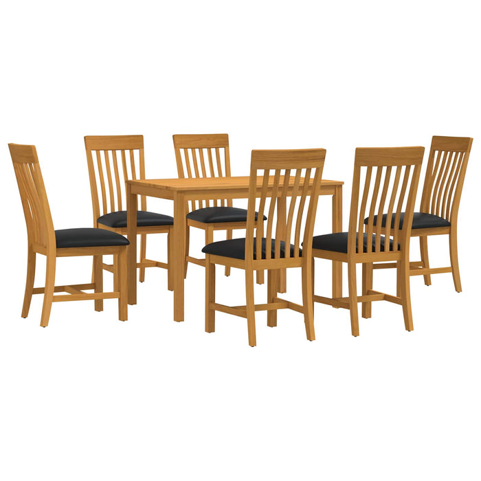 Set de dining 7 buc. Negru Lemn de stejar masiv WALTI