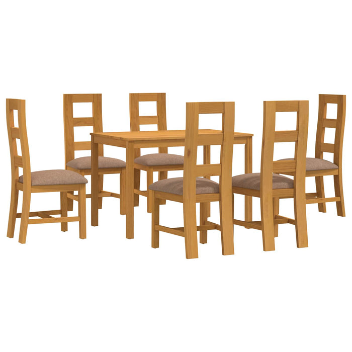 Set de dining 7 buc. Gri Lemn de stejar masiv WALTI