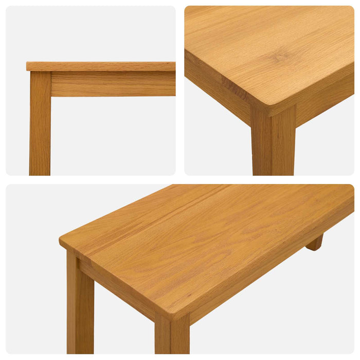 Set de dining 3 buc. natural Lemn de stejar masiv WALTI