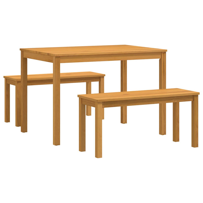 Set de dining 3 buc. natural Lemn de stejar masiv WALTI