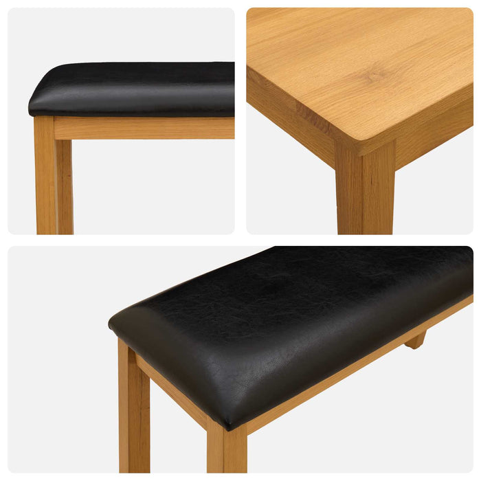 Set de dining 3 buc. Negru Lemn de stejar masiv WALTI