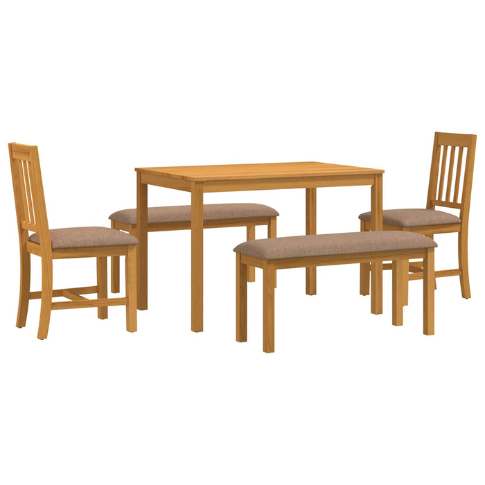 Set de dining 5 buc. Gri Lemn de stejar masiv WALTI