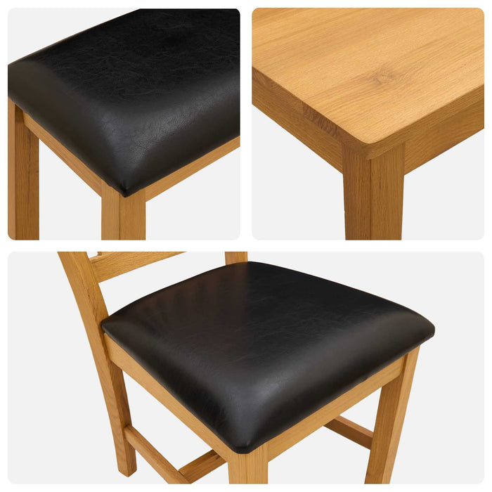Set de dining 5 buc. Negru Lemn de stejar masiv WALTI