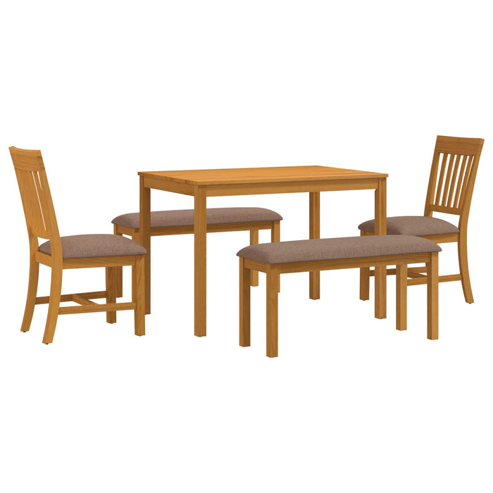 Set de dining 5 buc. Gri Lemn de stejar masiv WALTI