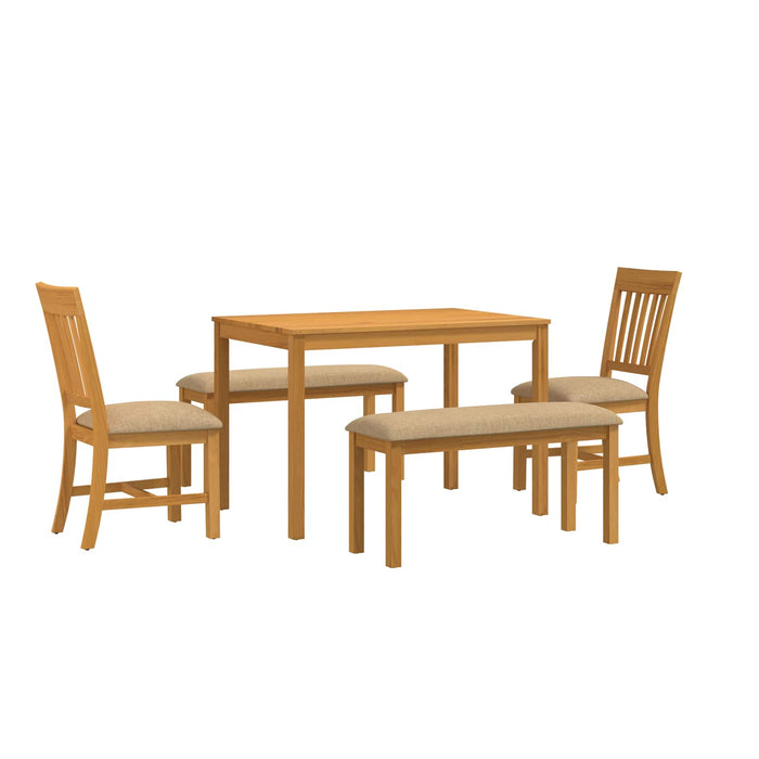 Set de dining 5 buc. Bej Lemn de stejar masiv WALTI