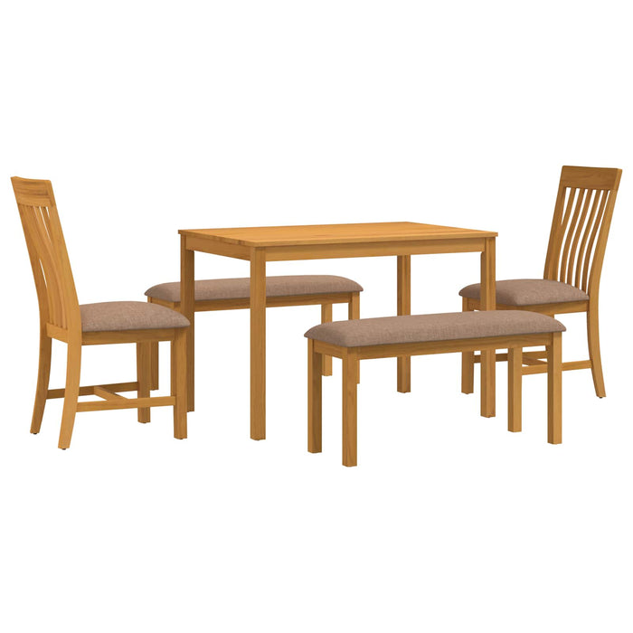 Set de dining 5 buc. Gri Lemn de stejar masiv WALTI