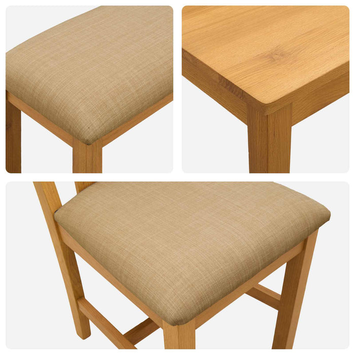 Set de dining 5 buc. Bej Lemn de stejar masiv WALTI