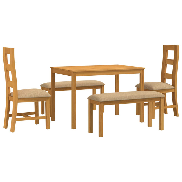 Set de dining 5 buc. Bej Lemn de stejar masiv WALTI