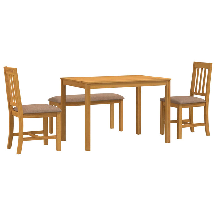 Set de dining 4 buc. Gri Lemn de stejar masiv WALTI