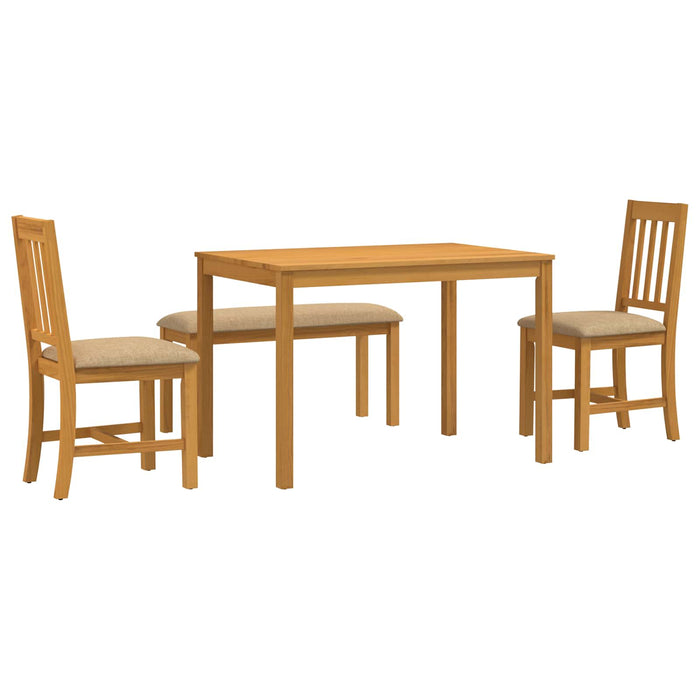 Set de dining 4 buc. Bej Lemn de stejar masiv WALTI