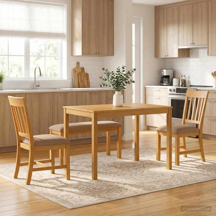 Set de dining 4 buc. Gri Lemn de stejar masiv WALTI