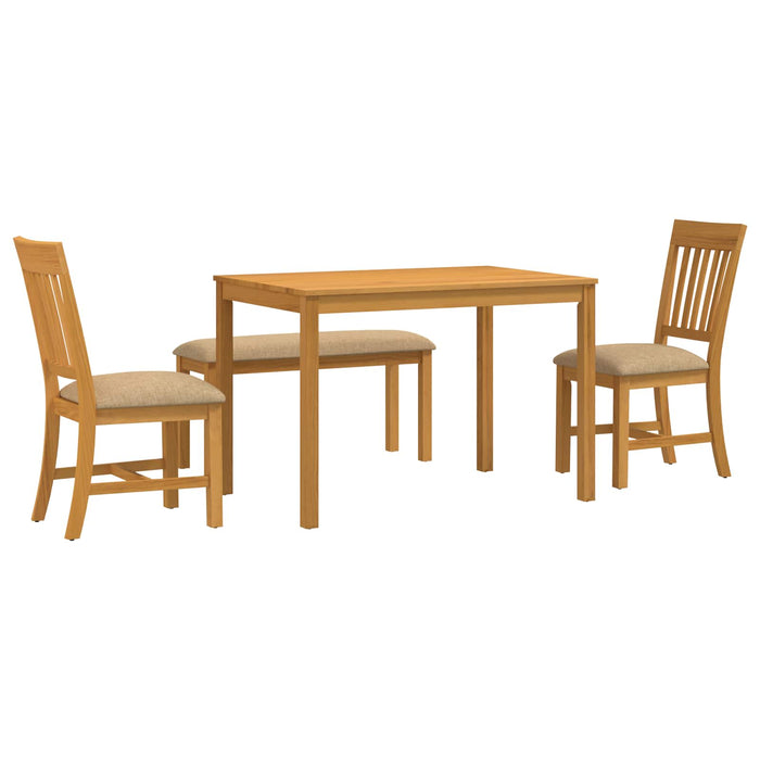 Set de dining 4 buc. Bej Lemn de stejar masiv WALTI