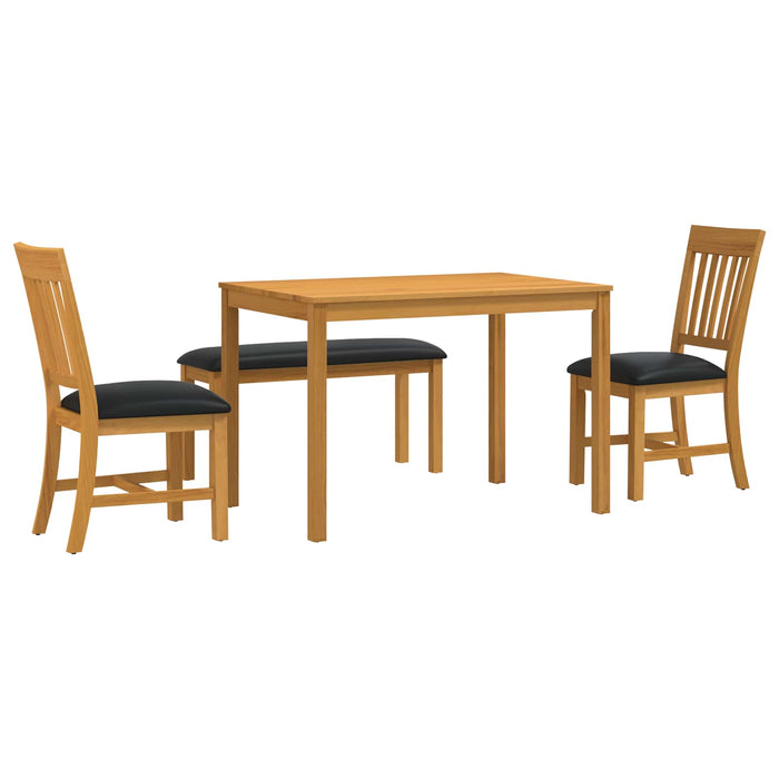 Set de dining 4 buc. Negru Lemn de stejar masiv WALTI